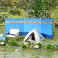 OUTSUNNY Camping Windbreaks with Clear Windows & Carry Bag in Blue