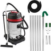 Monstershop 80L Wet & Dry Vacuum With Gutter Vacuum Poles & 5m Hose in Silver