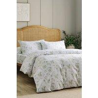 CHRISTY 'Amelia' Floral Cotton Percale Duvet Cover Set in White | Size: King