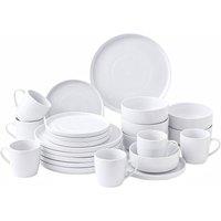 simpa White Vertical Edge Porcelain Dinner Set | Size: 24 Pack