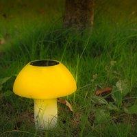 Voltico Solar Toadstool Stake Light LED Garden Mushroom Light Outdoor Dcor in Yellow