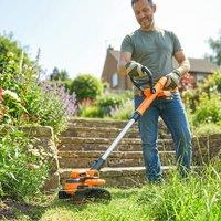 OUTSUNNY Cordless Strimmer with 2 x 4.0Ah Lithium Batteries & Charger in Orange