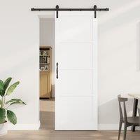 Berkfield Home Sliding Door with Hardware Set White 83x232 cm Solid Wood Pine