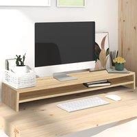 Berkfield Home Monitor Stand Sonoma Oak 100x24x13 cm Engineered Wood in Brown | Size: 100 x 24 x 13 cm