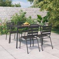 Berkfield Home 5 Piece Garden Dining Set Anthracite Steel
