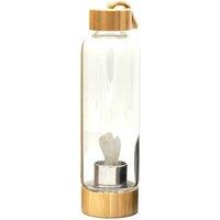 KDMD Crystal Infused Glass Water Bottle - Cleansing Clear Quartz - Angel