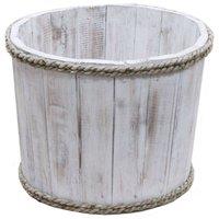 KDMD Small Nautical Display Tub - Whitewash 21x29cm for Home & Decor in White | Size: 21x29 cm