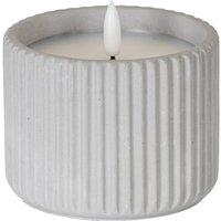 KDMD Luxe Collection Natural Glow Chalk Ribbed LED Candle - Medium in White