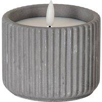 KDMD Luxe Collection Grey Ribbed Medium LED Candle with Timer