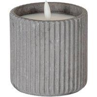 KDMD Luxe Collection Grey Ribbed Large LED Candle with Timer