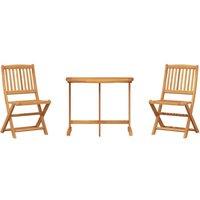 Berkfield Home 3 Piece Folding Garden Dining Set Solid Wood Acacia in Brown