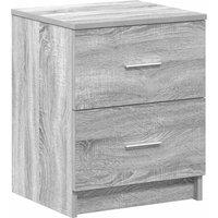 Berkfield Home Bedside Cabinet with 2 Drawers Grey Sonoma 40x36x50 cm | Size: 40 x 36 x 50 cm