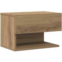 Berkfield Home Wall-mounted Bedside Cabinet Artisian Oak in Brown