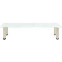 Berkfield Home TV Stand Frosted 80x35x17 cm Tempered Glass in Clear | Size: 80 x 35 x 17 cm