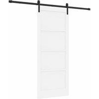 Berkfield Home Sliding Door with Hardware Set White 83x202 cm Solid Wood Pine
