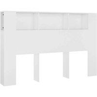 Berkfield Home Headboard Cabinet White 160x18.5x104.5 cm