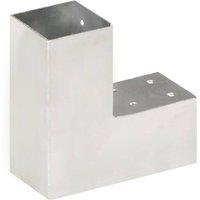 Berkfield Home Post Connector L Shape Galvanised Metal 71x71 mm in Silver