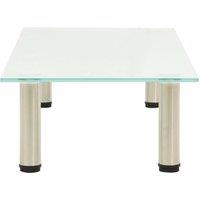 Berkfield Home TV Stand Frosted 80x35x17 cm Tempered Glass in Clear | Size: 80 x 35 x 17 cm