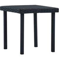 Berkfield Home Garden Tea Table Black 40x40x40 cm Poly Rattan | Size: 40 x 40 x 40 cm