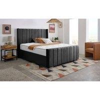 Furniture 786 Cambridge Plush Velvet Upholstered Small Double 4feet Bed in Grey