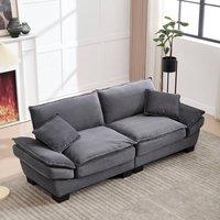 Direct Wicker Modern Oversized Loveseat Couch Upholstered Sofa in Dark Grey | Size: 2 Seater