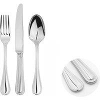 Glim & Glam Cutlery Sets Stainless Steel 18/8 Catering Bead 12pc Set in Silver