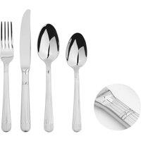 Glim & Glam Cutlery Sets Stainless Steel 18/8 Catering Papyrus 24pc Set in Silver