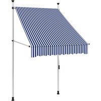 Berkfield Home Manual Retractable Awning 100 cm Blue & White Stripes