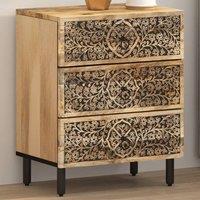 Berkfield Home Bedside Cabinet 50x33x60 cm Solid Wood Mango in Brown | Size: 50 x 33 x 60 cm