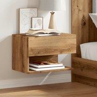 Berkfield Home Wall-mounted Bedside Cabinet Artisian Oak in Brown