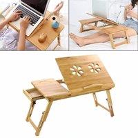 SPETLEK Bamboo Folding Legs Laptop Notebook Table Bed Sofa Tray PC Desk Stand