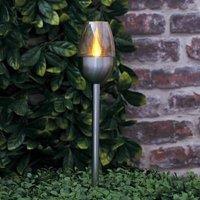 Havendro 6PCS Solar Flame Effect Light Torch LED Stake Garden Decor in Silver