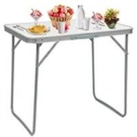 EONLION White Folding Trestle Table Portable for Camping Garden Party Dinner