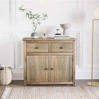 SPETLEK Solid Wood Sideboard 2 Drawer 2 Door Buffet Cabinet Display in Beige