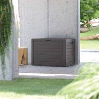 SPETLEK Plastic 190L Outdoor Garden Patio Balcony Storage Box in Brown