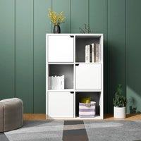 EONLION 6 Cube Wooden Bookcase Storage Shelving Display Unit in White