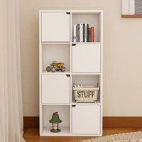 EONLION 8 Cube Wooden Bookcase Storage Shelving Display Unit in White