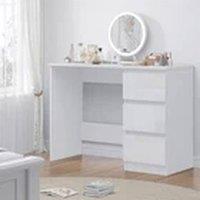 EONLION 3 Drawer White Gloss Dressing Table Scandinavian Bedroom Furniture