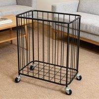 Ventryn Heavy Duty Metal Laundry Basket with Wheels for Easy Movement in Black