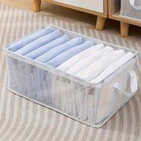 Ventryn Set of 12 Hard-Bottom Foldable Storage Bins for Pants in Clear
