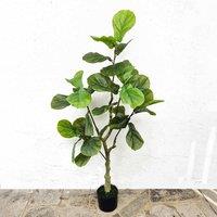 Voltico Artificial Fiddle Leaf Fig Tree 125cm in Pot Faux Plant in Green