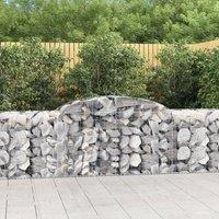 Berkfield Home Arched Gabion Baskets 30 pcs 300x50x80/100 cm Galvanised Iron in Silver