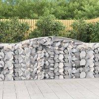 Berkfield Home Arched Gabion Baskets 20 pcs 400x50x100/120 cm Galvanised Iron in Silver