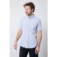 Maine Men's Light Blue Classic Check Short Sleeve Shirt | Size: Medium