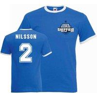 Sheffield Wednesday FC Men's Mens Roland Nilsson Ringer Tee in Blue | Size: XL