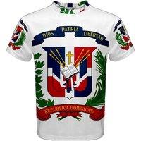 Dominican Republic Men's Coat Of Arms Sublimated Sports Jersey in White | Size: 3XL