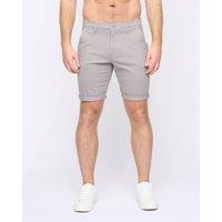 Duck&Cover Moreshore Men's Lightweight Stretch Canvas Chino Shorts with Secure Penny Pocket in Light Grey | Size: 32