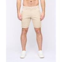 Duck&Cover Moreshore Men's Lightweight Stretch Canvas Chino Shorts with Secure Penny Pocket in Stone | Size: 32