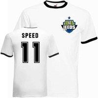 Leeds United FC Men's Mens Gary Speed Leeds Ringer Tee | Size: Large