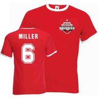 Aberdeen Men's Mens Willie Miller Ringer Tee in Red | Size: Small